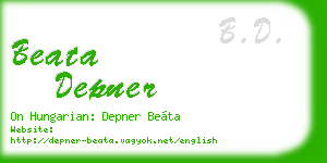 beata depner business card